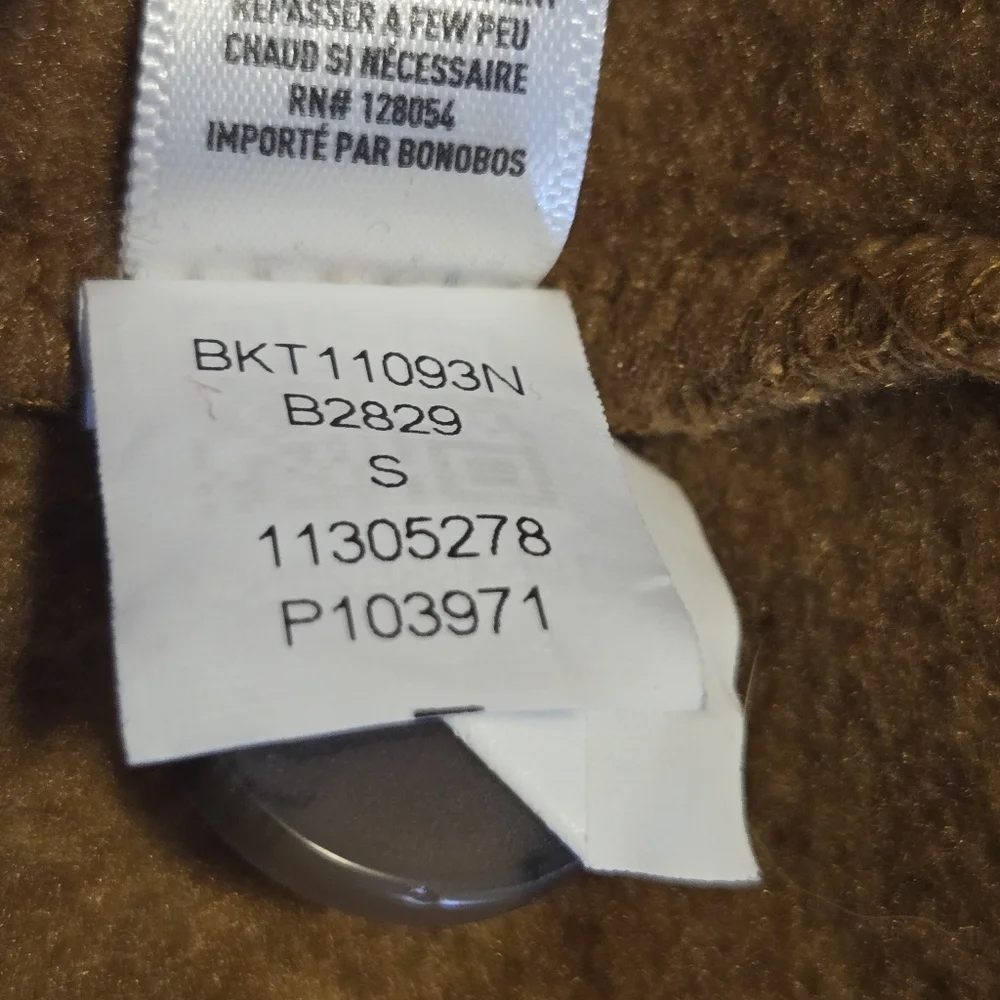 Bonobos Mens Brown Patch Pocket Button Front Polar Fleece Chore Jacket Small - Picture 6 of 9